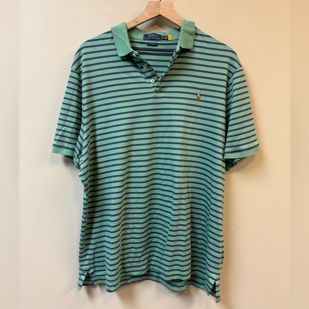 Polo by Ralph Lauren Men’s Striped Polo Shirt 100% Cotton Classic Fit XL